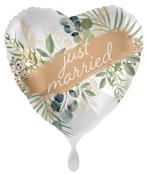 Folienballon - Just Married, Gräser - ø 43cm